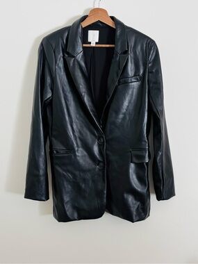 Joie Faux Leather Jacket in Black
